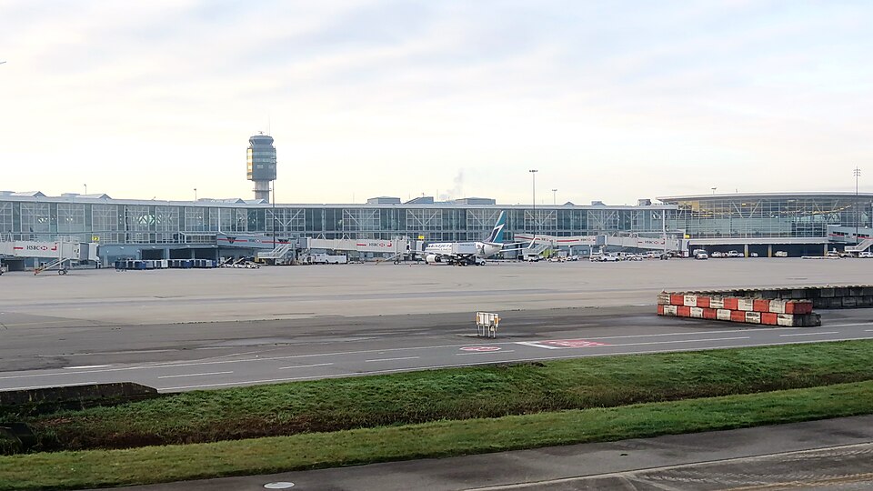 Vancouver International Airport exterior, viewed from the public terminal area
